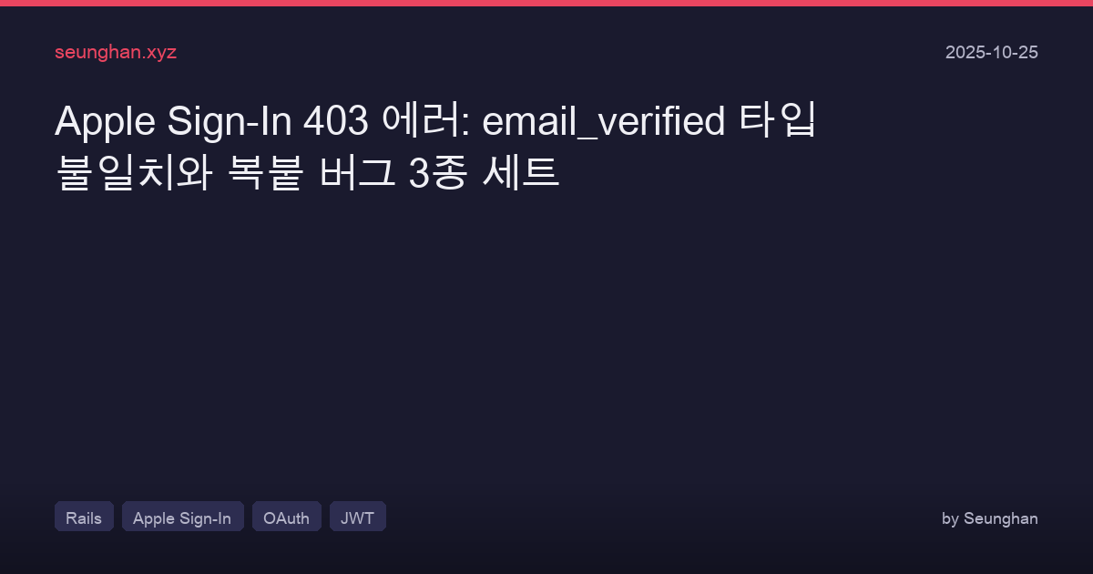 Apple Sso 403 Email Verified Type Mismatch
