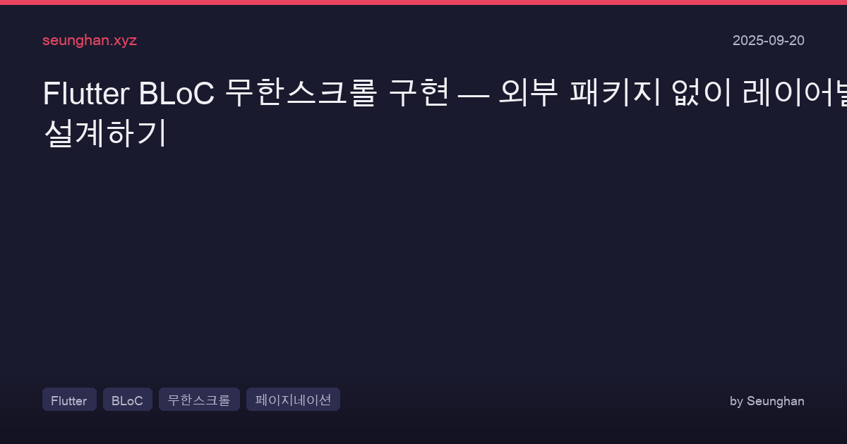 Flutter Bloc Infinite Scroll Pagination