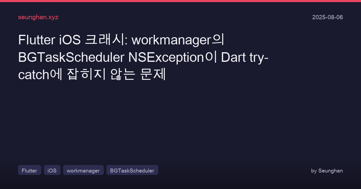 Flutter Ios Workmanager Crash Bgtaskscheduler