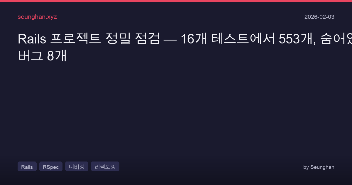 Rails Project Health Check 553 Tests